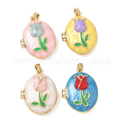 Латунь эмаль Locket подвески KK-F923-03B-G-1