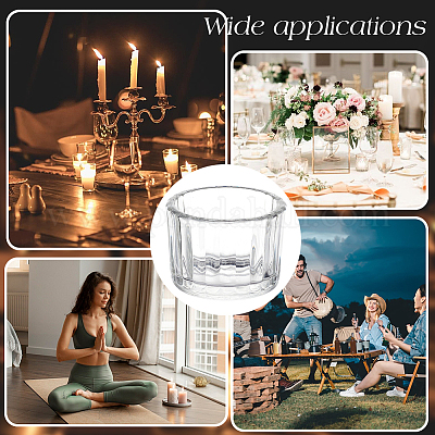 12 шт. прозрачные стеклянные подсвечники DJEW-GA0001-57-1