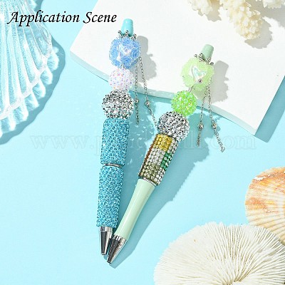 Бусины-кисточки ручной работы из полимерной глины со стразами CLAY-H003-01P-01-1