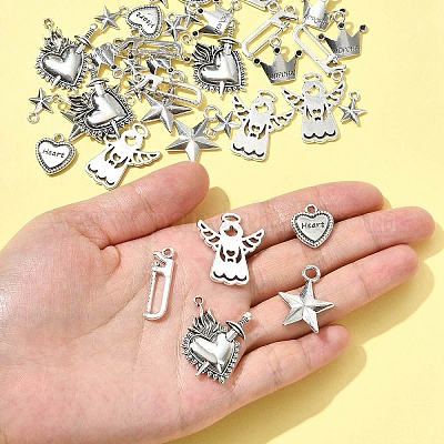 40шт 7 стиля подвески из сплава в тибетском стиле FIND-FS0004-31-1