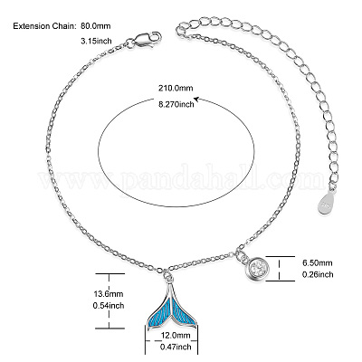 Браслеты на ногу из стерлингового серебра с родиевым покрытием JA136A-1