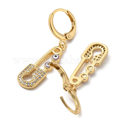 Серьги с подвесками из латуни с покрытием из настоящего 18-каратного золота EJEW-L269-016G-07-1