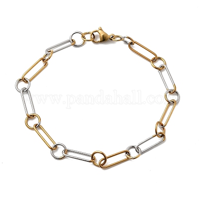 Браслеты из овальной цепочки из нержавеющей стали 304 для женщин BJEW-D377-01B-1