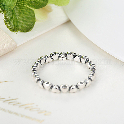 Кольца в форме сердца с 925 маркой RJEW-FF0003-01-17mm-1