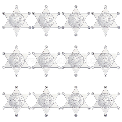 六芒星プラスチックカボション12個  銀  73x64x2.5mm&nbsp;AJEW-MA0001-18S-1