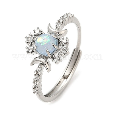 Латунные микро проложить пальцев кольца кубического циркония RJEW-D318-03P-1