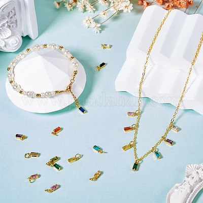 12шт 12 цвета латунные микро проложить кубический цирконий шармы FIND-TA0005-61-1