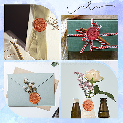 6 шт. 6 стиля латунной восковой печати головка штампа AJEW-CP0007-47-1