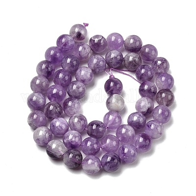 Нити круглых бусин из натурального лавандового аметиста G-O134-08-8mm-01-1