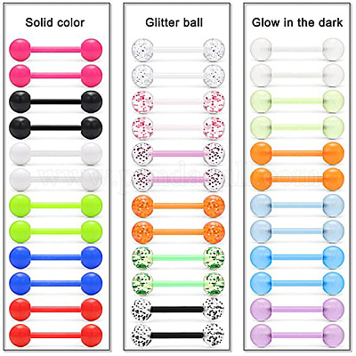 36шт. набор акриловых прямых колец для языка в виде штанги FS-WG0C136-01-1