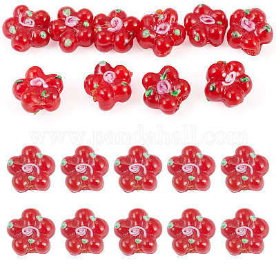 Perle di lampwork fatte a mano da 10 pz&nbsp;LAMP-TADJ0001-01A-1
