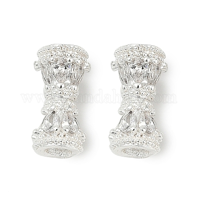 Винтовые застежки из латуни с микропаве из прозрачного кубического циркония KK-H202-02B-S-1