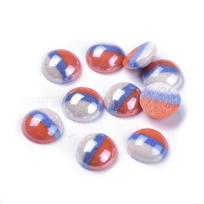 Непрозрачные стеклянные кабошоны GGLA-S038-12F-10mm-1