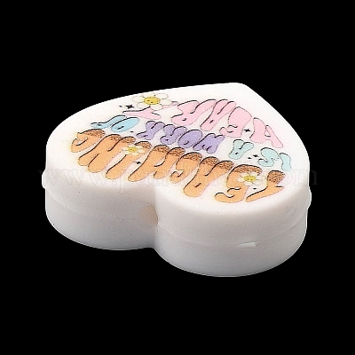 Силиконовые фокусные бусины в форме сердца SIL-Q016-01E-1