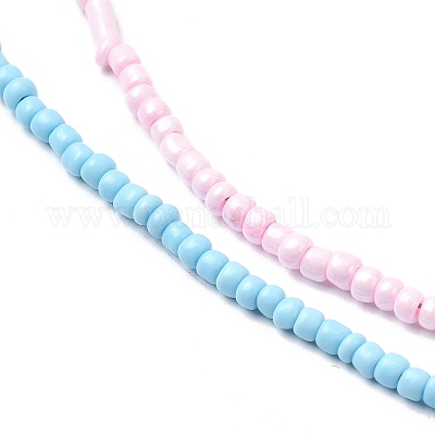 2шт 2 цвета набор ожерелья из стеклянного бисера NJEW-FZ00028-1