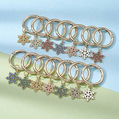 Рождественские подвески для обуви из эмали из сплава HJEW-JM01093-1