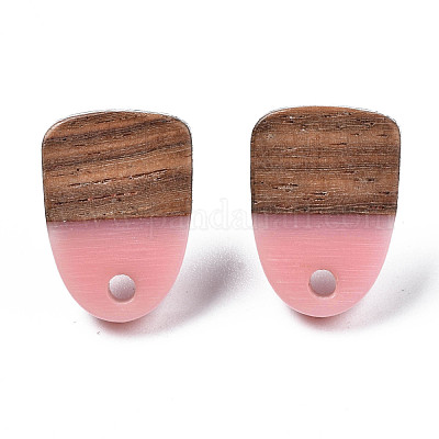 Серьги-гвоздики из смолы и ореха MAK-N032-026A-1