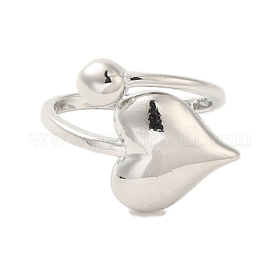 Женские латунные манжеты в форме сердца и круглые манжеты RJEW-G311-03B-P-1