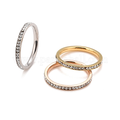 Комплект колец со стразами из нержавеющей стали 304 STAS-D178-02A-1