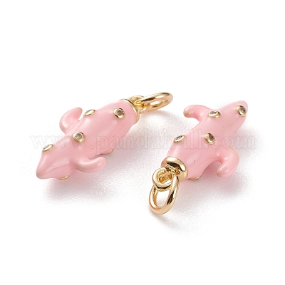 Латунные микропаве прозрачные подвески с фианитом KK-C100-17G-1