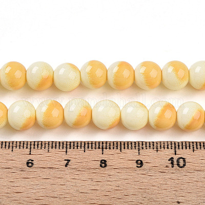 Выпечка окрашенные стеклянные бусины пряди DGLA-N012-8mm-03-1