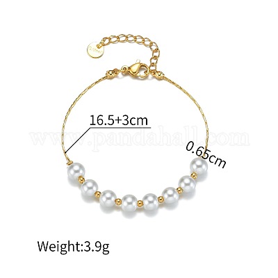 Браслеты из круглых бусин с имитацией жемчуга LN2093-1