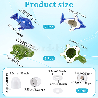 Круглые пластиковые крышки для болтов унитаза с дополнительными шайбами и керамическими украшениями&nbsp;AJEW-NB0008-27-1