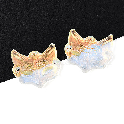 Подвески-соединители из прозрачного стекла с гальваническим покрытием&nbsp;EGLA-N053-02F-1