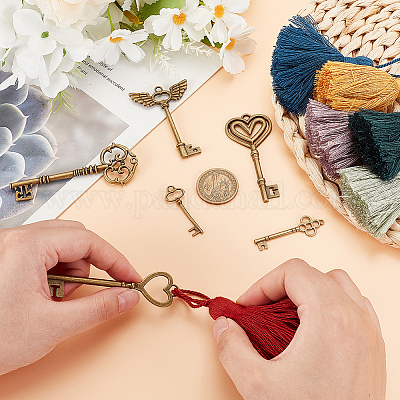 24 шт. 12-х цветные подвески из поликоттона с кисточками FIND-GO0002-85-1