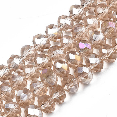 Стеклянные бусины с гальваническим покрытием  EGLA-A034-T1mm-B24-1