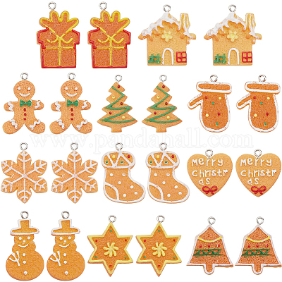 44 шт. 11 стиля рождественских пластиковых подвесок FIND-SC0011-38-1