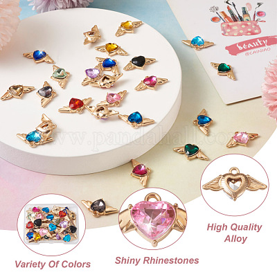 26 шт. 13-х цветные подвески из цинкового сплава со стразами FIND-SW0001-25-1