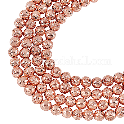 Гальванические бусины из натуральной лавы G-AR0002-77B-1