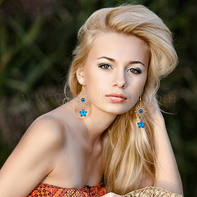 15 шт. подвесные украшения в виде звезд из гальванического стекла HJEW-AR0001-16-1