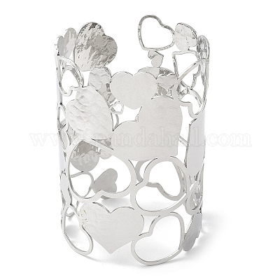 Браслеты-манжеты из нержавеющей стали 304 для женщин BJEW-V006-01A-P-1