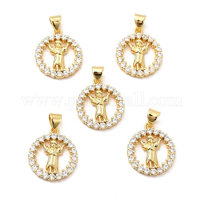 Стойки обшивки латунь микро проложить Циркон подвеску KK-K270-31G-1