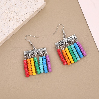 Серьги-люстры из пластика и сплава в стиле бохо FS-WG3BE3B-03-1