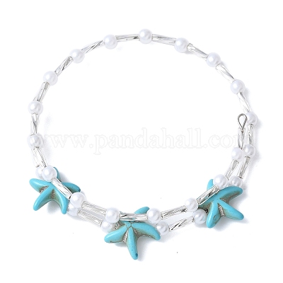 Браслеты из синтетических бирюзовых бусин BJEW-JB11588-01-1