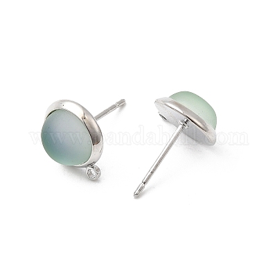 Messing Glas Ohrstecker&nbsp;KK-F916-05P-1