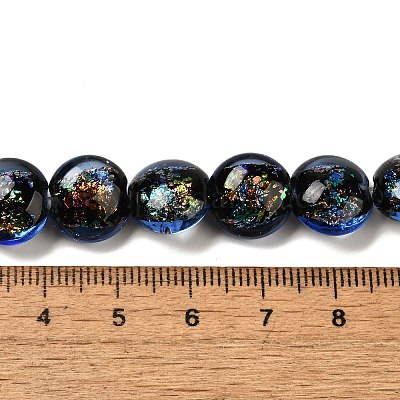 Нити стеклянных бусин из дихроичной фольги ручной работы DICH-U001-11C-1