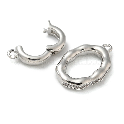 Реечное покрытие латунь микро паве прозрачный кубический цирконий складные застежки KK-K392-35P-1