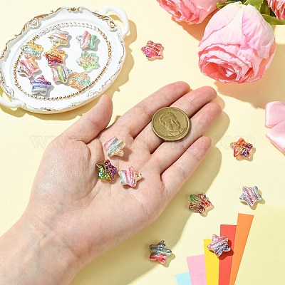 18 шт. 18-х цветные печатные смоляные бусины RESI-CJ0004-64-1