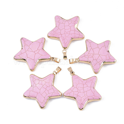 Гальванические синтетические бирюзовые подвески G-S344-65G-1