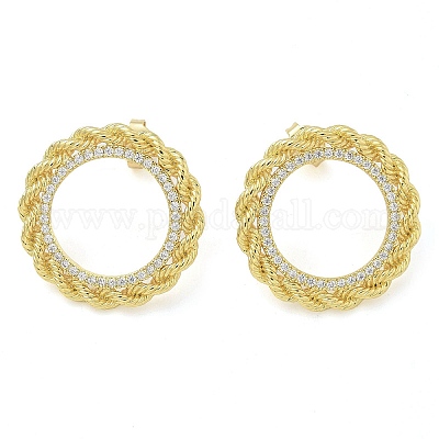 Серьги-гвоздики из циркония EJEW-C122-08G-1