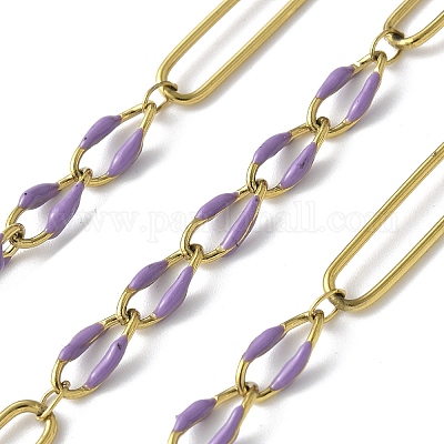 Цепи Figaro из нержавеющей стали 304 с эмалью CHS-U003-02G-02-1