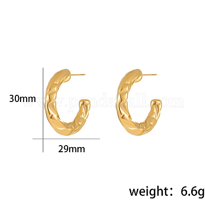 Геометрические серьги-гвоздики в форме буквы С из нержавеющей стали 304 BD8956-2-1