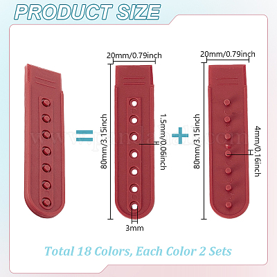 36шт. 18-х цветный пластиковый ремешок с 7 отверстиями FIND-GA0007-34-1