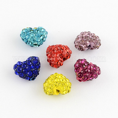 Сердце полимерной глины класс А горный хрусталь бисер RB-S024-M-1