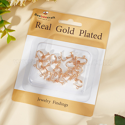 Латунные клипсы серьги KK-BBC0009-60-1