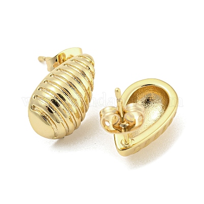 Латунь уха шпильки EJEW-P261-03A-G-1